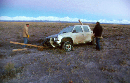 03 - Truck stuck in frozen mud near Tamara, before dawn